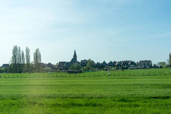 Nizozemsko Mokřady Maarken Evropa Scenic View Field Again Sky — Stock fotografie