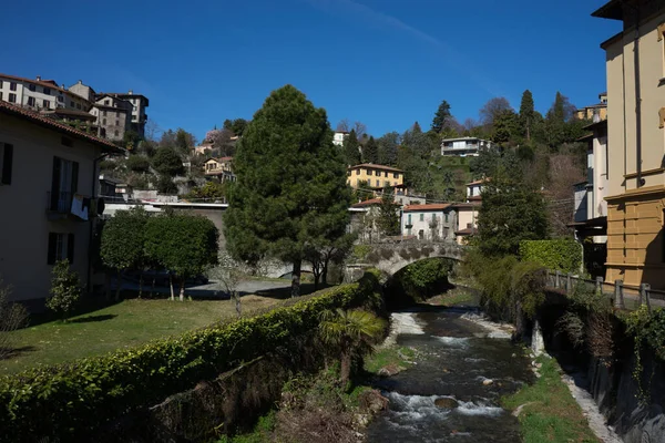 Itália Menaggio Lago Como Fluxos Água Pequeno Córrego — Fotografia de Stock