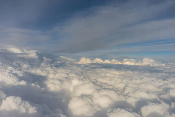 Vista Delle Nuvole Dal Finestrino Dell Aereo Gruppo Nuvole Nel — Foto Stock