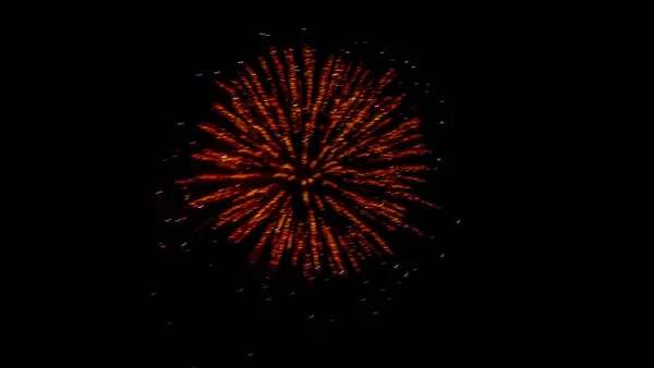 Switzerland Basel Low Angle View Firework Display Night Rhine River — Stock Photo, Image