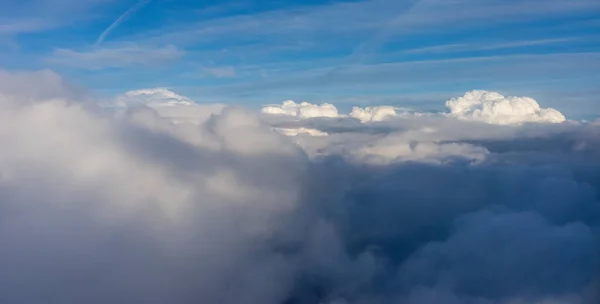 Vista Delle Nuvole Dal Finestrino Dell Aereo Nuvole Nel Cielo — Foto Stock