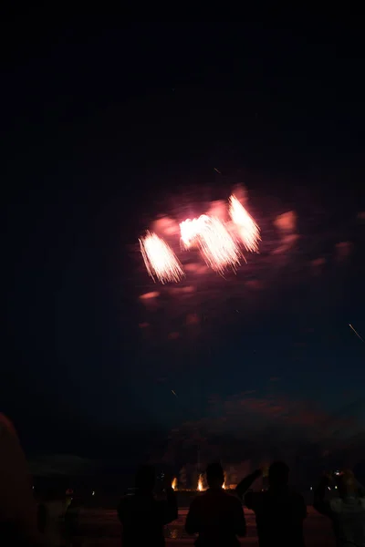 Evento Anual Fogos Artifício Verão Praia Scheveningen Den Haag Agosto — Fotografia de Stock