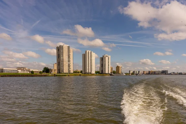 Niederlande Rotterdam Skyline Über Dem Mass River — Stockfoto