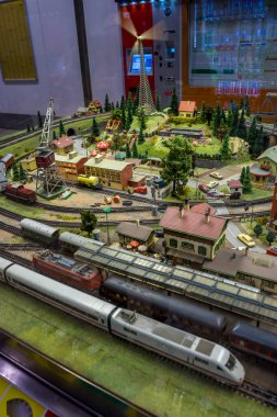 Köln, Almanya - 21 Mayıs 2018: Köln, Almanya 'da sergilenen bir kolonya şehri modeli