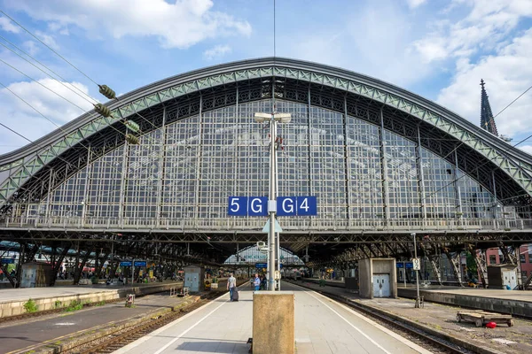 Cologne Allemagne Mai 2018 Vue Gare Deutsche Bahn Avec Train — Photo