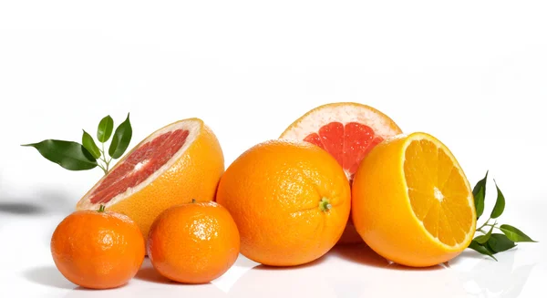 Citrus fruits isolated on white — Stock Photo, Image