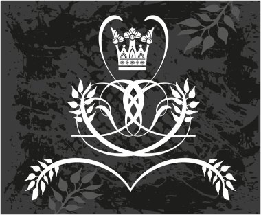 taç ile dekoratif çerçeve