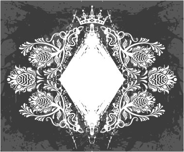 taç ile dekoratif çerçeve