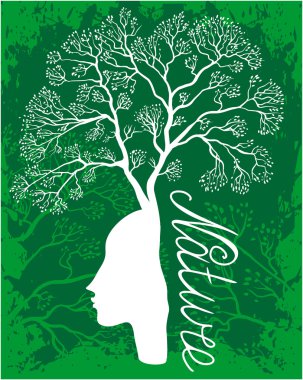 Doğa, kadın, ağaç.