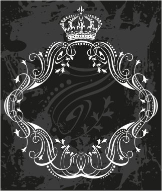 taç ile dekoratif çerçeve