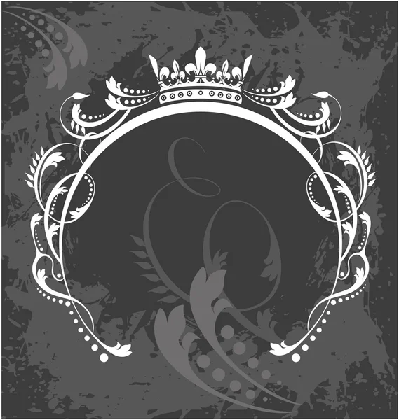 Marco decorativo con corona — Vector de stock