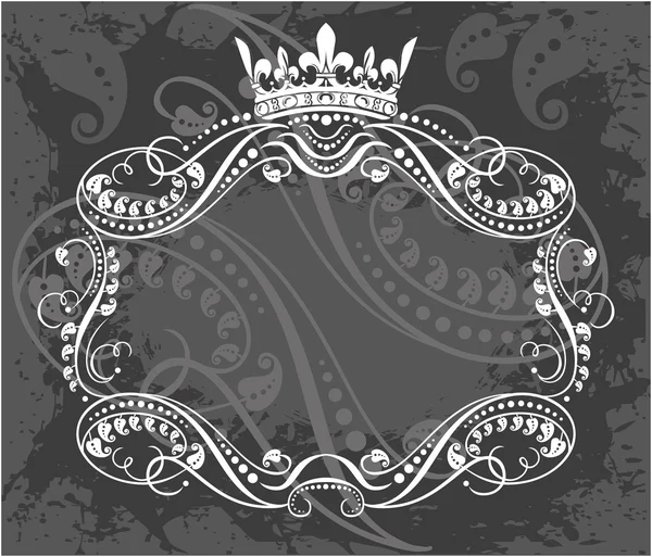 Decorative frame with crown — Stock Vector