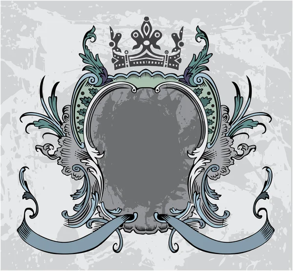Marco decorativo con corona — Vector de stock