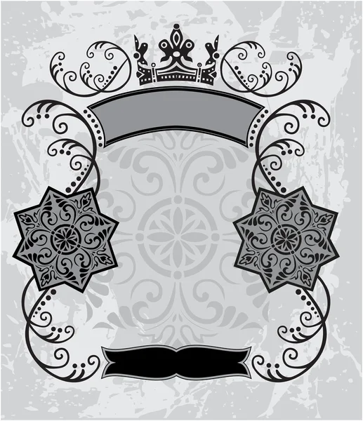 Dekorativ ram med krona — Stock vektor