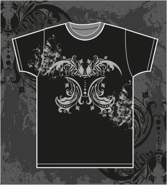 vintage çiçek öğe ile t-shirt tasarım