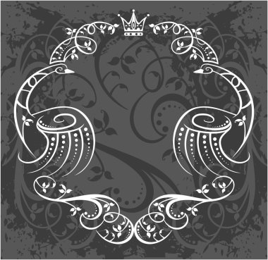 taç ile dekoratif çerçeve