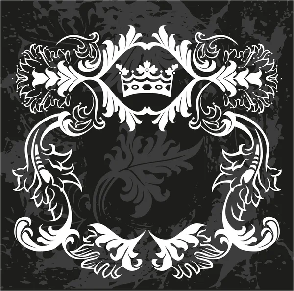 Cadre décoratif avec couronne — Image vectorielle