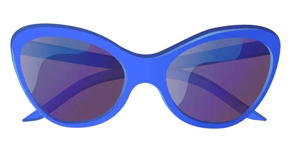 Azul uv óculos de sol olho de gato. Conceito de proteção solar. Ilustração do vetor de estoque isolado no fundo branco em estilo de desenho animado plano —  Vetores de Stock