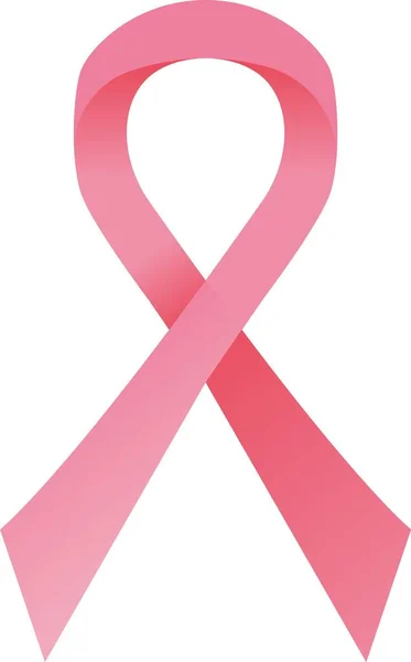 Nastro di consapevolezza rosa. Giornata di solidarietà per il cancro al seno, Campagna per la salute della donna, Concetto di prevenzione Ilness. Illustrazione vettoriale stock isolato su sfondo bianco in stile fumetto piatto — Vettoriale Stock
