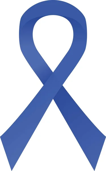 Blå medvetandeband. Colorektalcancer, symbol för förebyggande av övergrepp mot barn — Stock vektor