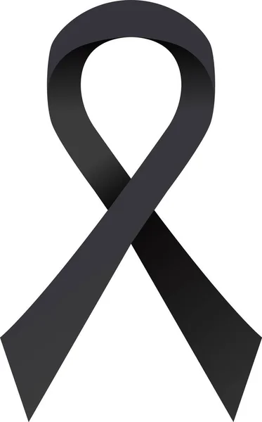 Nastro di supporto nero. segno di lutto o altro in memoriam. — Vettoriale Stock