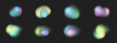 Yumuşak bulanık efektli akışkan organik şekiller ve renk değişimleri. Tasarımlar için suluboya esinlenmiş kabarcıklar ve pastel ve neon renkli baloncuklar. Soyut sıvı biçiminde stok vektör illüstrasyonu.