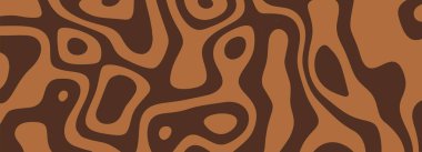 Kahverengi soyut arkaplan, organik dalgalı çizgiler ve akışkan şekiller. Paketleme, tekstil ve dijital tasarım projeleri için mükemmel. Soyut biçimdeki stok vektör illüstrasyonu.