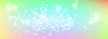 Değişen renkleri ve metalik parıltı efektleri olan prizmatik tek boynuzlu at tasarımı. Aydınlatıcı elementler ve kopyalama uzayı ile çok renkli gradyan. Holografik tarzda stok vektör illüstrasyonu.