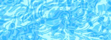 Dalgalar ve mavi tonlarda sıvı girdaplarla akan su deseni. Afiş ve duvar kağıtları için mükemmel retro titreşimlere sahip soyut su arka planı. Psikedelik biçiminde stok vektör illüstrasyonu.