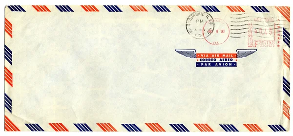 Luftpostbrief mit amerikanischer Briefmarke — Stockfoto