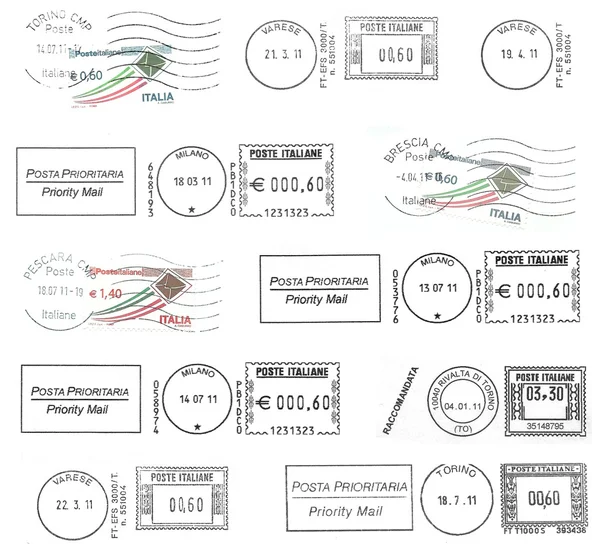 Sötét olasz postabélyeg csoportja Jogdíjmentes Stock Képek