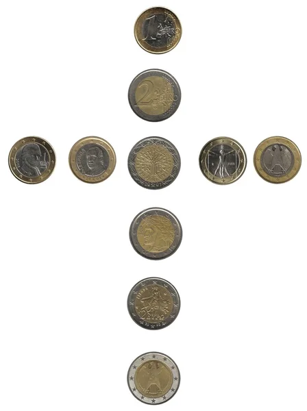 Cross of euro — Stock Photo, Image