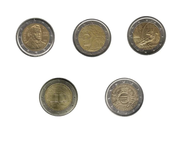 İtalyan iki euro coins — Stok fotoğraf