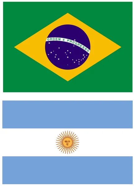 Duas bandeiras da América do Sul — Fotografia de Stock