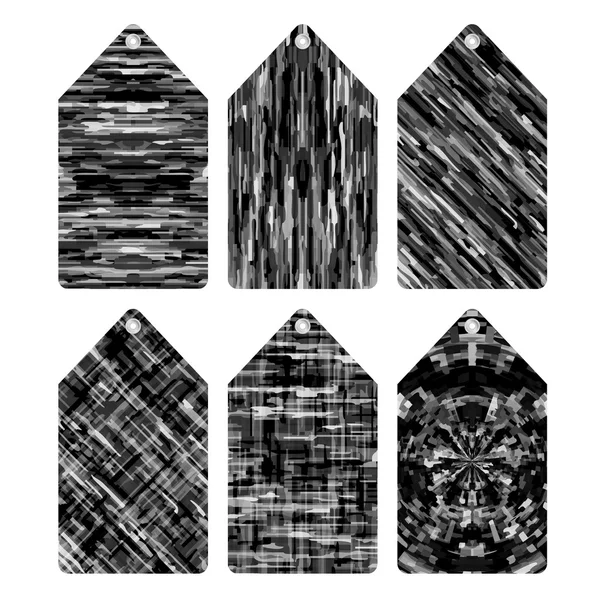 Vector black and white abstract blank price tag — ストックベクタ