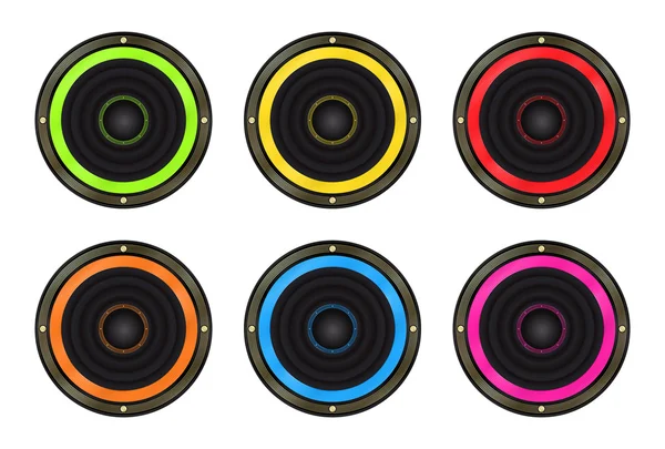 Vector set of colored speaker — 图库矢量图片