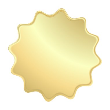 Bir mühür, fiyat etiketi veya rozeti kullanılabilir boş vektör altın etiket