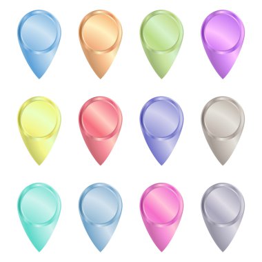 vektör harita parıldayan, parlak metalik colorsv üzerinde boş etiket kümesi