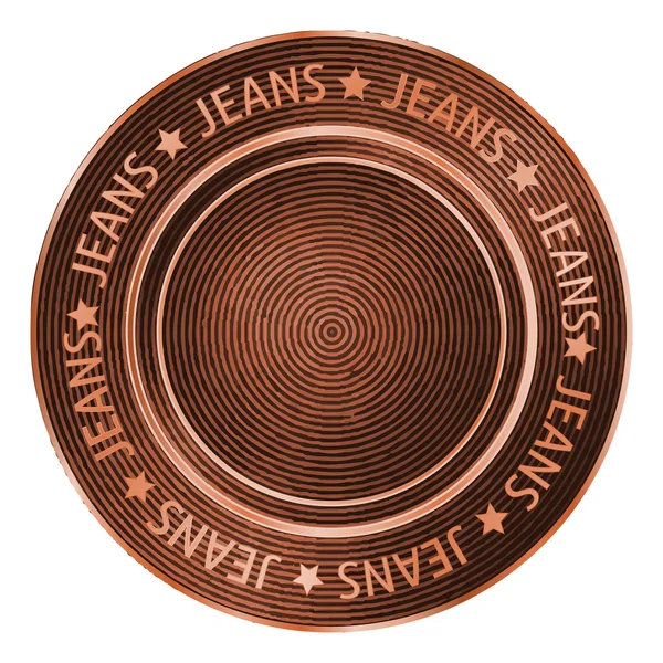 vektör denim bronz dikiş düğme vintage tarzı