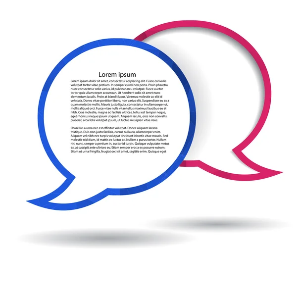 Two vector polygonal speech bubble chat pink and blue, with space for text — 스톡 벡터