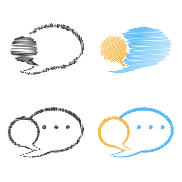 Vector set of blank speech bubbles blue, orange and black color — Stock Vector