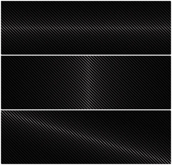 3 abstract vector horizontal banner with metal grid on a black background