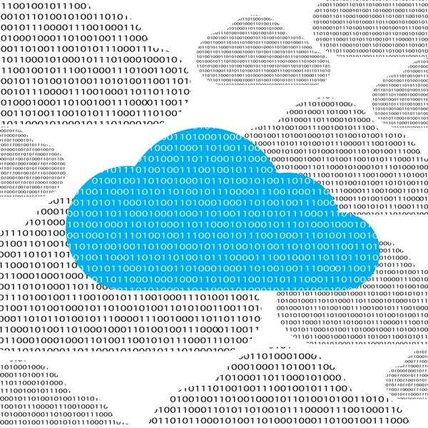vector blue cloud and clouds consisting of binary 0 and 1