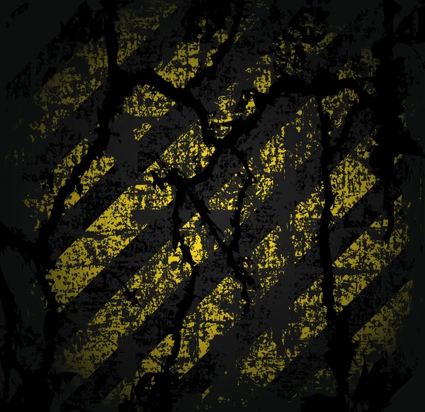 Vector square texture cracked asphalt of old worn black and yellow lines warning of the dangers of — Archivo Imágenes Vectoriales