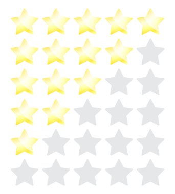 Vector star rating with gold stars