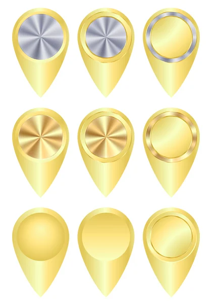 Vector set of tags to the map of gold, with the addition of silver — Stock vektor