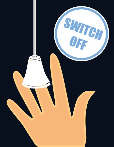 Switch Off Save Energy — Stock Vector