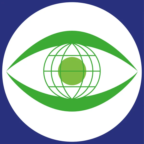 Occhio verde sul pianeta — Vettoriale Stock