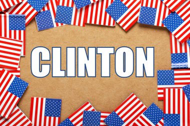 Adı Clinton ve ABD bayrakları