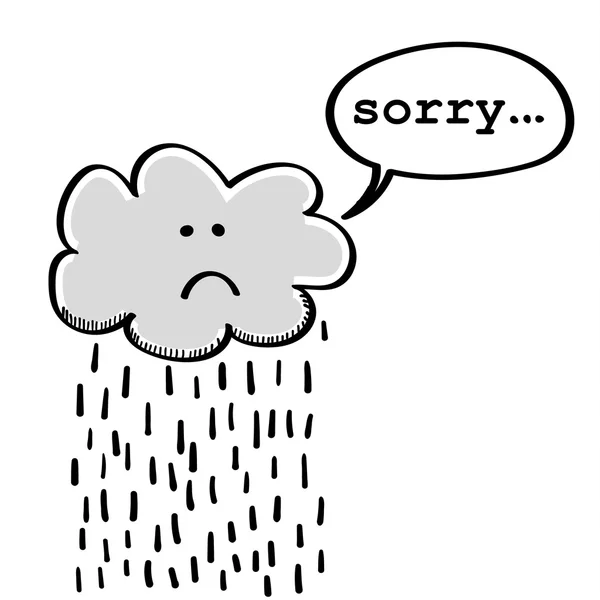 Regenwolken sagen Entschuldigung — Stockvektor